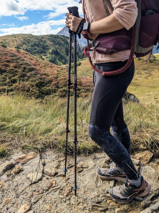 Trekové hole v Alpách